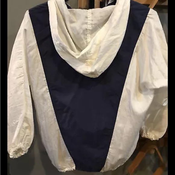 80s red white blue Windbreaker zip jacket color block sailing nautical preppy MP - Picture 3 of 13